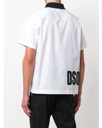 Мужская бело-черная футболка-поло с принтом от DSQUARED2