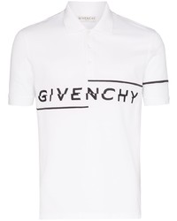 Мужская бело-черная футболка-поло с принтом от Givenchy
