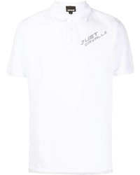 Мужская бело-черная футболка-поло с принтом от Just Cavalli