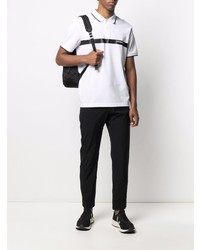 Мужская бело-черная футболка-поло с принтом от Calvin Klein