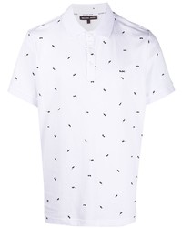 Мужская бело-черная футболка-поло с принтом от Michael Kors