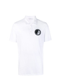 Мужская бело-черная футболка-поло с принтом от Versace Collection