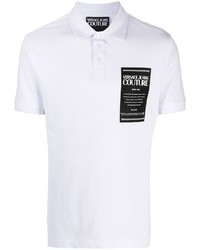 Мужская бело-черная футболка-поло с принтом от VERSACE JEANS COUTURE