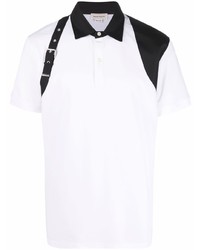 Мужская бело-черная футболка-поло от Alexander McQueen