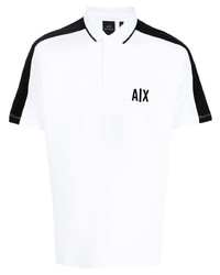 Мужская бело-черная футболка-поло от Armani Exchange