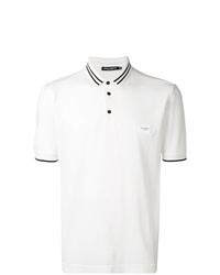 Мужская бело-черная футболка-поло от Dolce & Gabbana