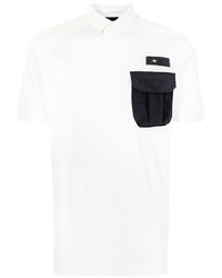 Мужская бело-черная футболка-поло от Emporio Armani