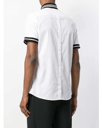 Мужская бело-черная футболка-поло от Les Hommes