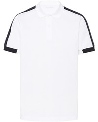 Мужская бело-черная футболка-поло от Prada