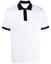 Мужская бело-черная футболка-поло от Prada