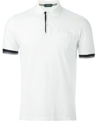 Мужская бело-черная футболка-поло от Zanone