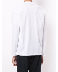 Мужская бело-черная футболка с длинным рукавом с принтом от Kent & Curwen