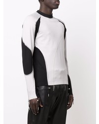 Мужская бело-черная футболка с длинным рукавом от Heliot Emil