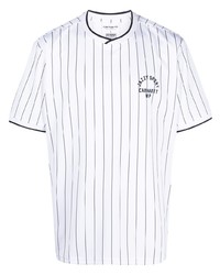 Мужская бело-черная футболка с круглым вырезом в вертикальную полоску от Carhartt WIP