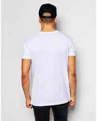Мужская бело-черная футболка с круглым вырезом в горизонтальную полоску от Asos
