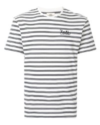 Мужская бело-черная футболка с круглым вырезом в горизонтальную полоску от Kent & Curwen