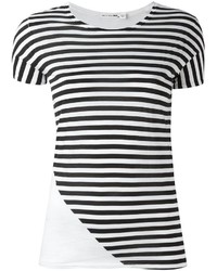 Женская бело-черная футболка с круглым вырезом в горизонтальную полоску от Rag & Bone