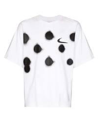 Мужская бело-черная футболка с круглым вырезом в горошек от Nike