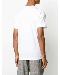 Мужская бело-черная футболка с круглым вырезом с вышивкой от Dolce & Gabbana