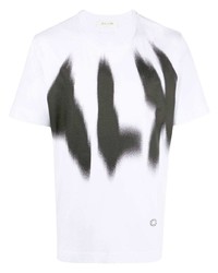 Мужская бело-черная футболка с круглым вырезом с принтом от 1017 Alyx 9Sm