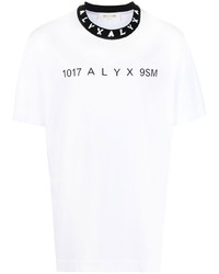 Мужская бело-черная футболка с круглым вырезом с принтом от 1017 Alyx 9Sm