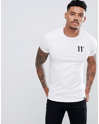Мужская бело-черная футболка с круглым вырезом с принтом от 11 Degrees