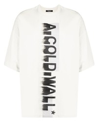 Мужская бело-черная футболка с круглым вырезом с принтом от A-Cold-Wall*
