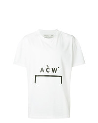 Мужская бело-черная футболка с круглым вырезом с принтом от A-Cold-Wall*