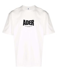 Мужская бело-черная футболка с круглым вырезом с принтом от Ader Error
