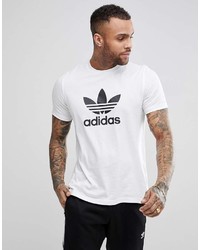 Мужская бело-черная футболка с круглым вырезом с принтом от adidas