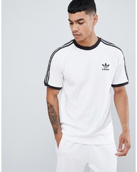 Мужская бело-черная футболка с круглым вырезом с принтом от adidas Originals