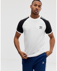Мужская бело-черная футболка с круглым вырезом с принтом от adidas Originals