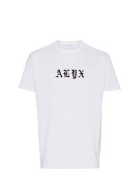 Мужская бело-черная футболка с круглым вырезом с принтом от Alyx