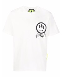 Мужская бело-черная футболка с круглым вырезом с принтом от BARROW
