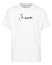 Мужская бело-черная футболка с круглым вырезом с принтом от Brockhampton