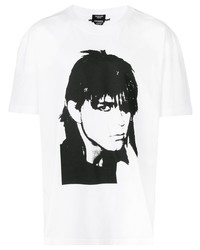 Мужская бело-черная футболка с круглым вырезом с принтом от Calvin Klein 205W39nyc
