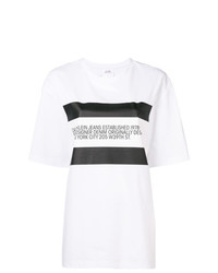 Женская бело-черная футболка с круглым вырезом с принтом от Calvin Klein Jeans Est. 1978