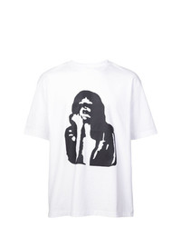 Мужская бело-черная футболка с круглым вырезом с принтом от Calvin Klein Jeans Est. 1978