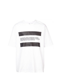Мужская бело-черная футболка с круглым вырезом с принтом от Calvin Klein Jeans Est. 1978
