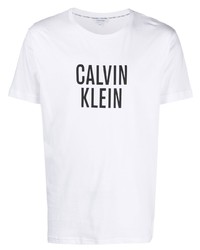 Мужская бело-черная футболка с круглым вырезом с принтом от Camila Klein