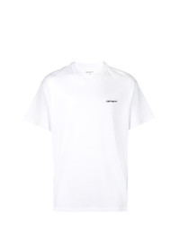 Мужская бело-черная футболка с круглым вырезом с принтом от Carhartt