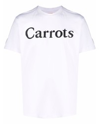 Мужская бело-черная футболка с круглым вырезом с принтом от Carrots