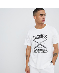 Мужская бело-черная футболка с круглым вырезом с принтом от Dickies