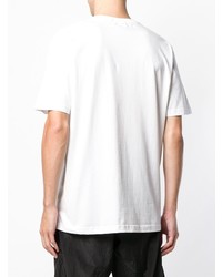 Мужская бело-черная футболка с круглым вырезом с принтом от Andrea Crews