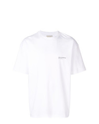 Мужская бело-черная футболка с круглым вырезом с принтом от Drôle De Monsieur