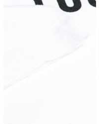 Мужская бело-черная футболка с круглым вырезом с принтом от DSQUARED2