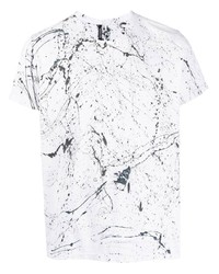 Мужская бело-черная футболка с круглым вырезом с принтом от Giorgio Brato