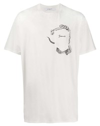 Мужская бело-черная футболка с круглым вырезом с принтом от Givenchy