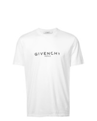 Мужская бело-черная футболка с круглым вырезом с принтом от Givenchy