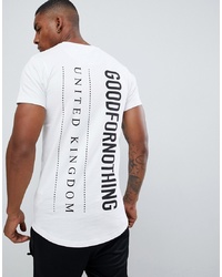Мужская бело-черная футболка с круглым вырезом с принтом от Good For Nothing